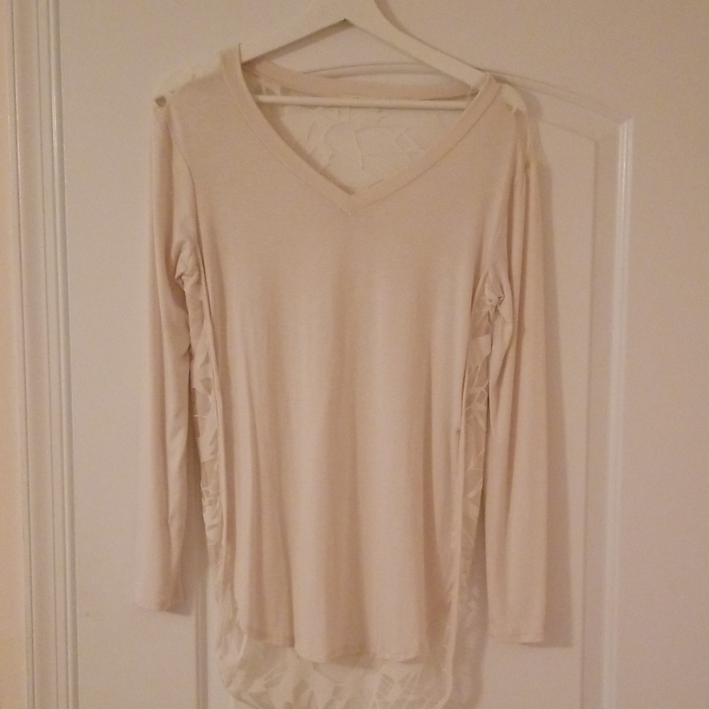 NWOT Ivory tunic with mesh back